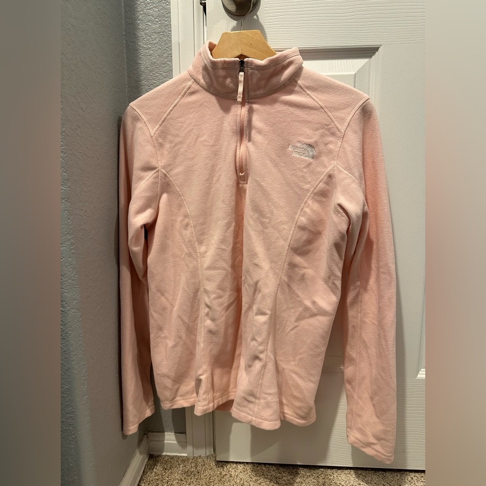 The North Face Women's Pink Fleece Jacket Quarter Zip Size Medium